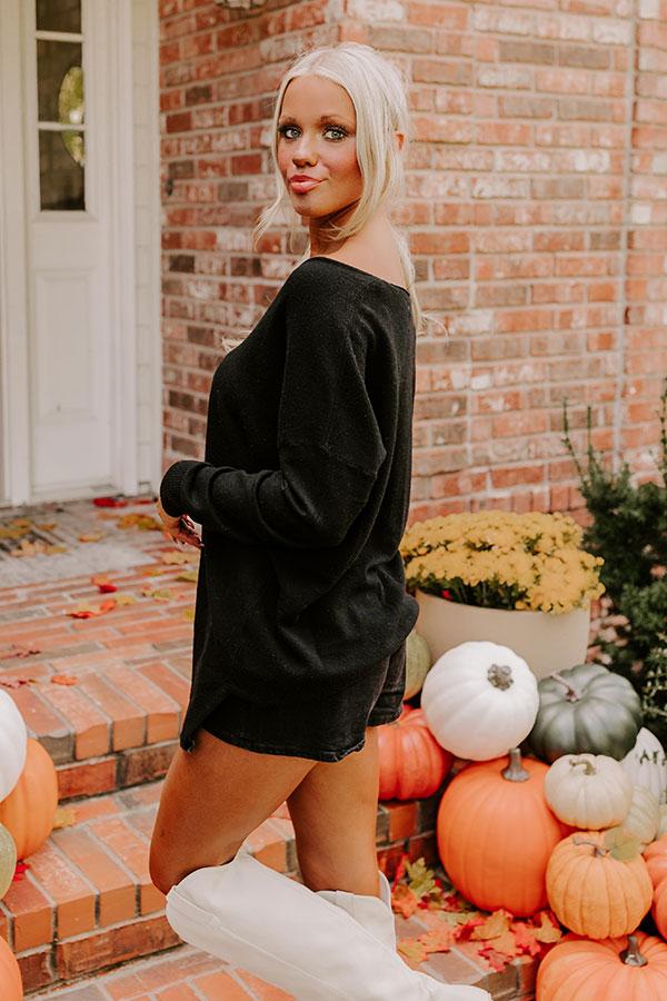 Impressions Fall Latte Shift Sweater In Black