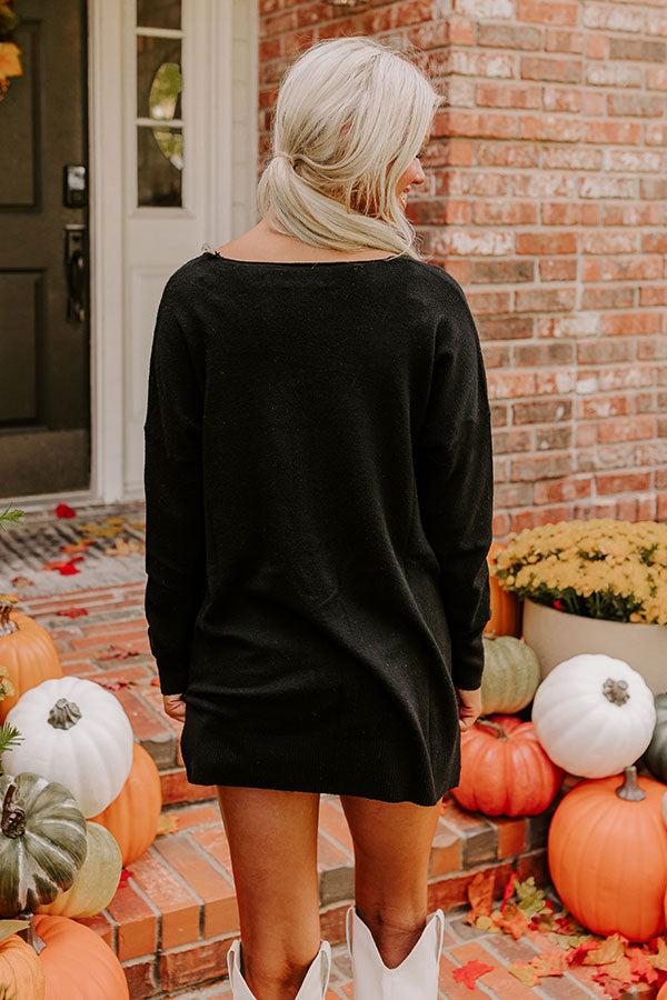 Impressions Fall Latte Shift Sweater In Black
