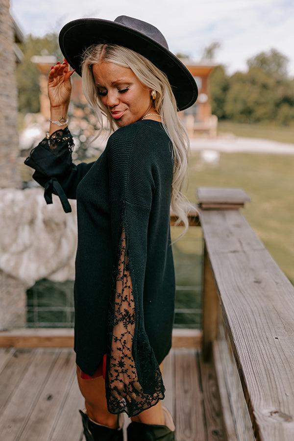 Impressions Fall Mixer Lace Sweater Top