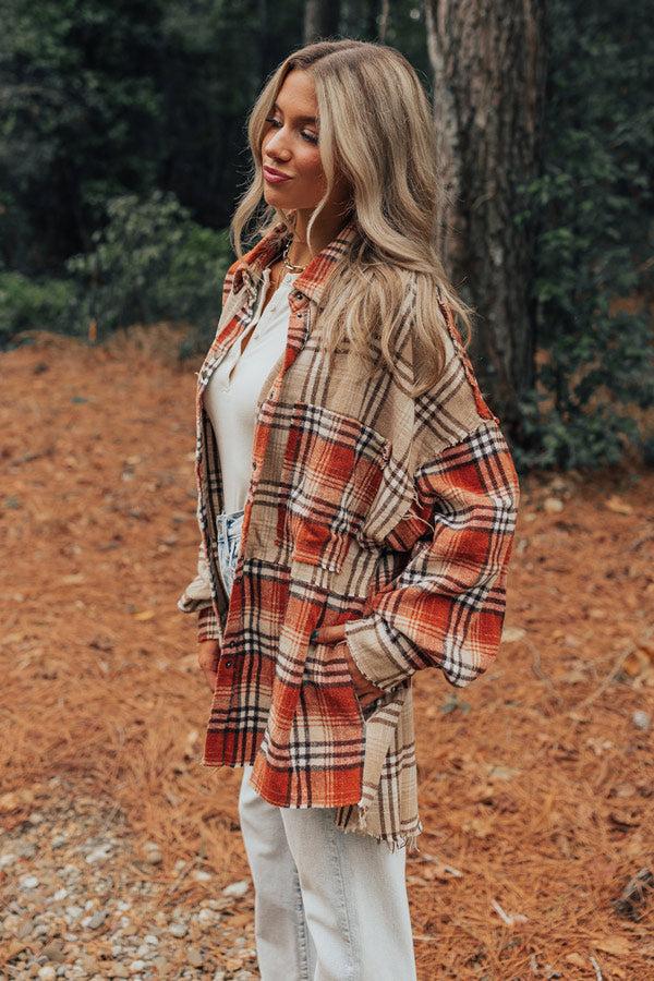 Impressions Fall Sentiments Plaid Button Up