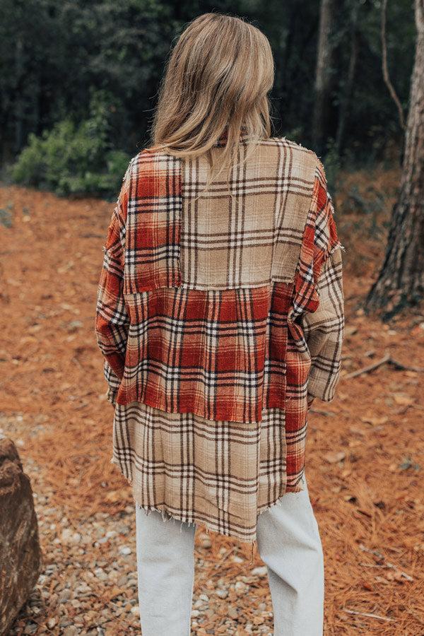 Impressions Fall Sentiments Plaid Button Up