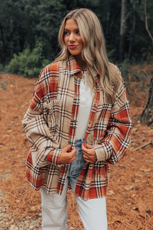 Impressions Fall Sentiments Plaid Button Up