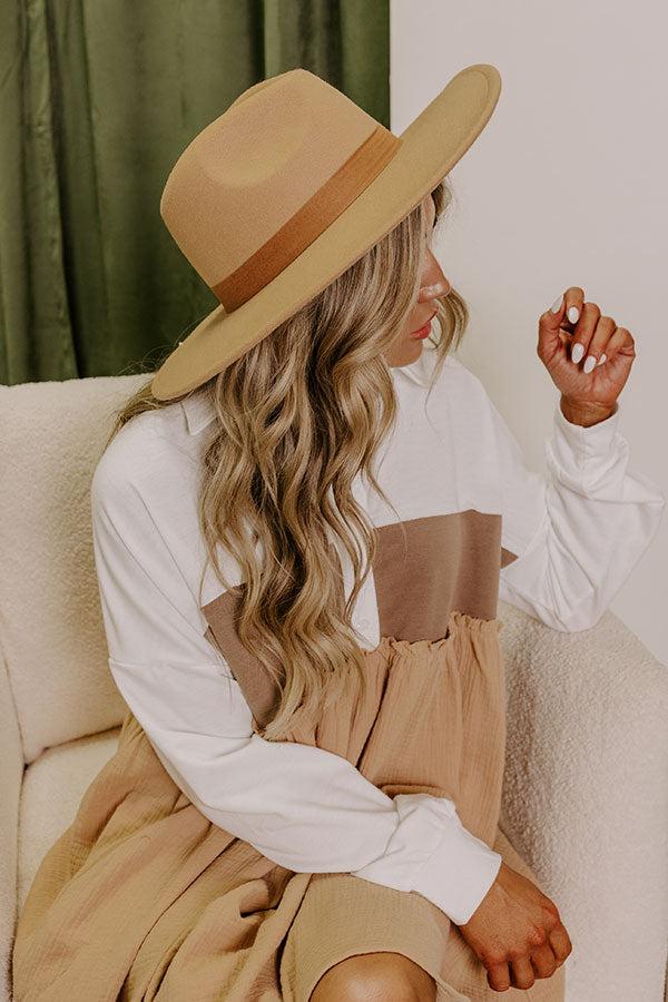 Impressions Fall Vibes Felt Fedora In Khaki