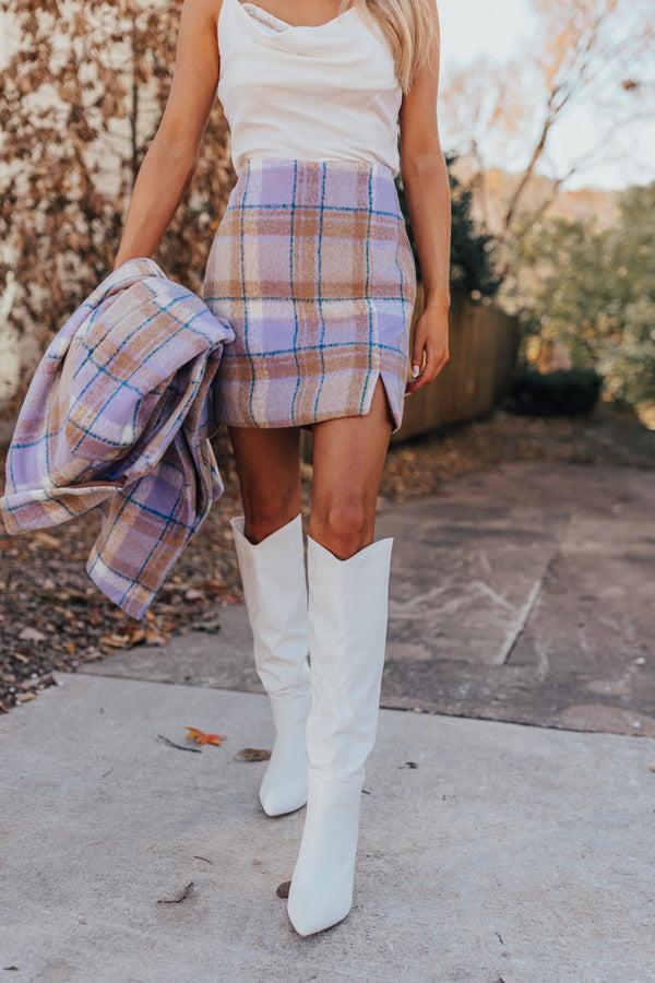 Impressions Falling For You Plaid Skirt