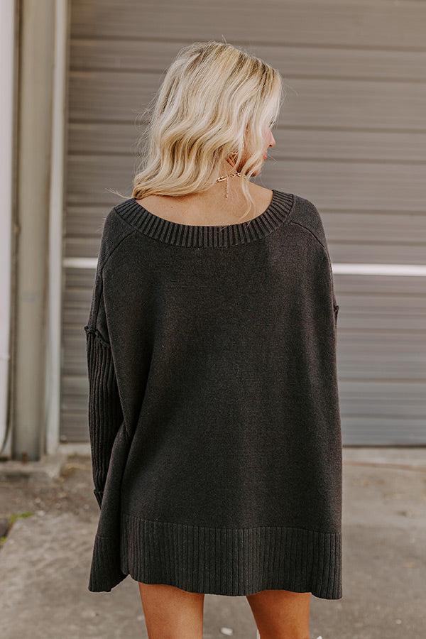 Impressions Falling Leaves Knit Sweater In Black