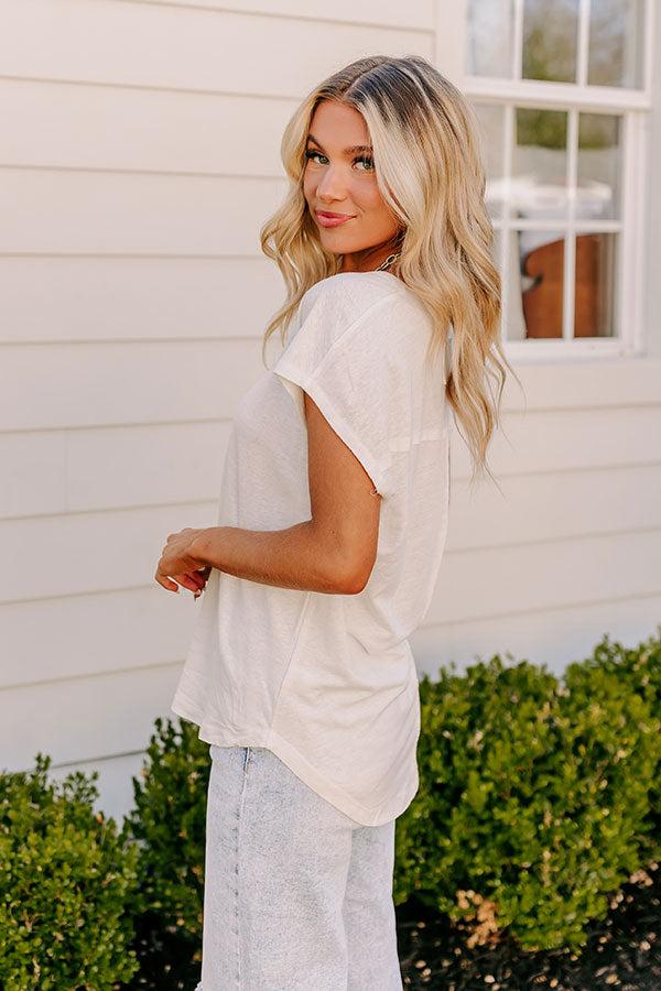 Impressions Fan Fav Linen-Blend Shift Top In Ivory