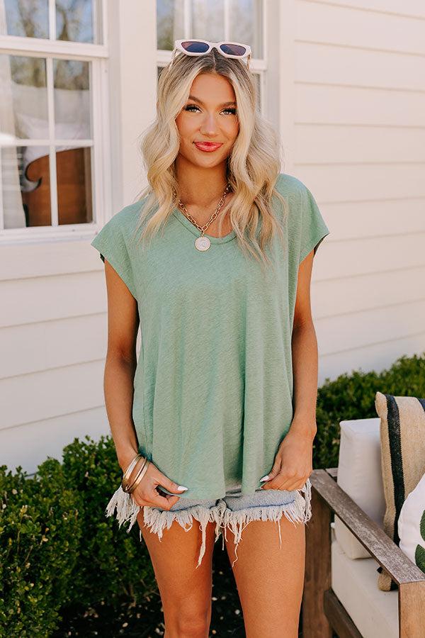 Impressions Fan Fav Linen-Blend Shift Top In Pear
