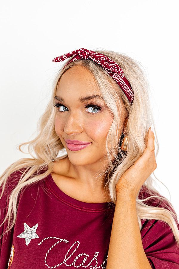 Impressions Fan Zone Paisley Headband In Maroon