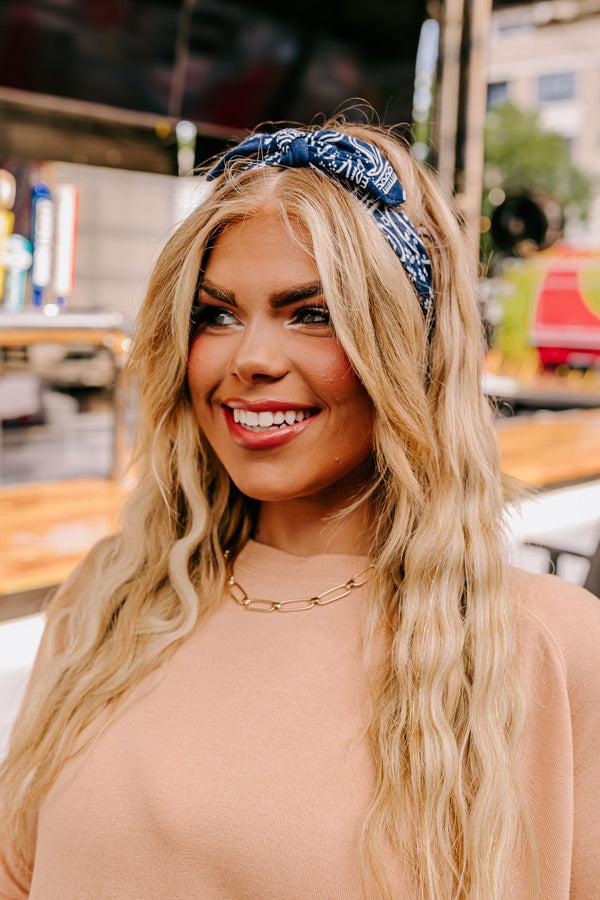 Impressions Fan Zone Paisley Headband In Navy