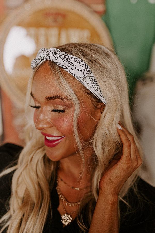 Impressions Fan Zone Paisley Headband In White