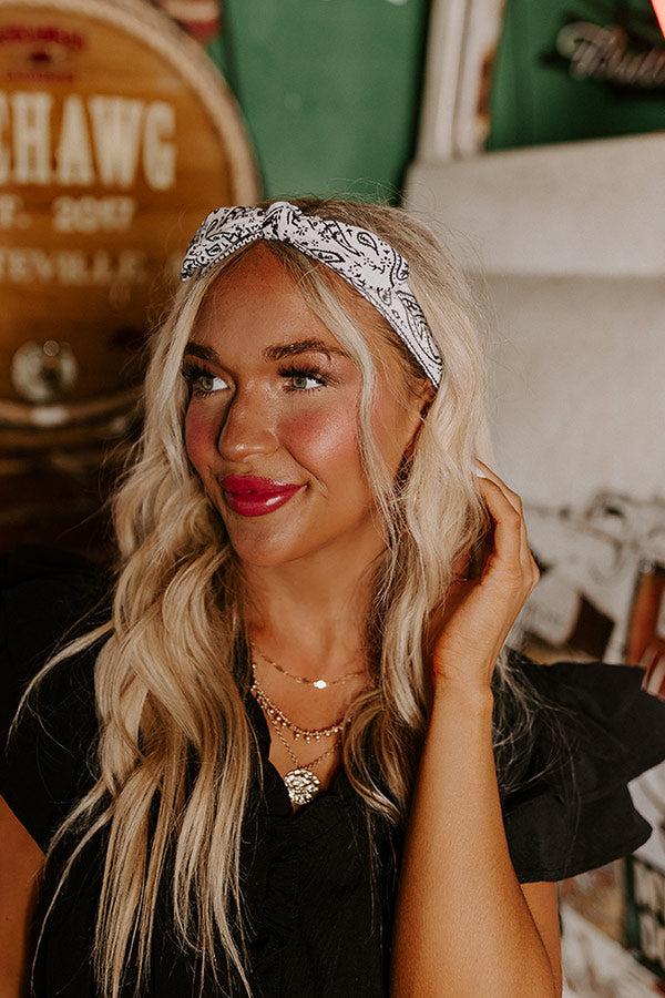 Impressions Fan Zone Paisley Headband In White