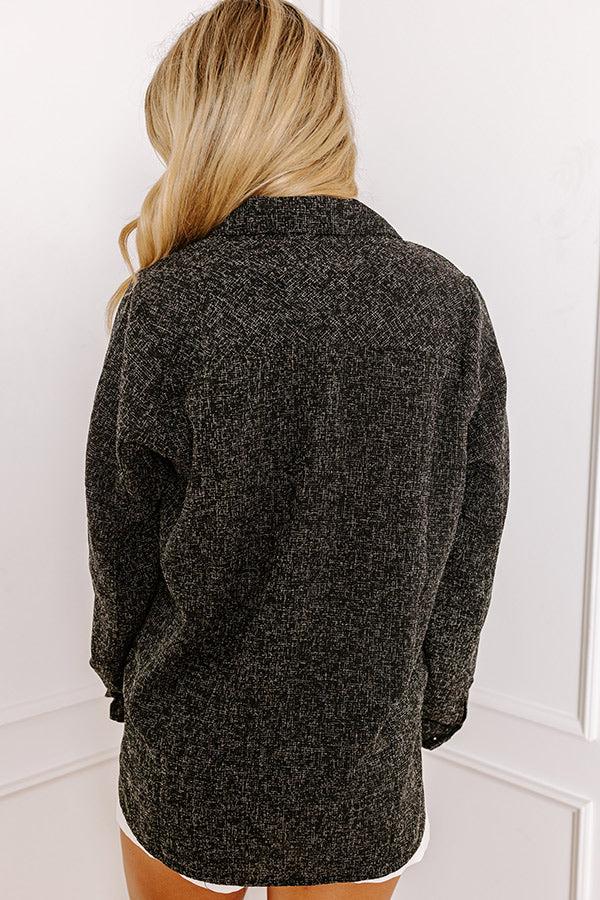 Impressions Fashion Diary Tweed Knit Button Up