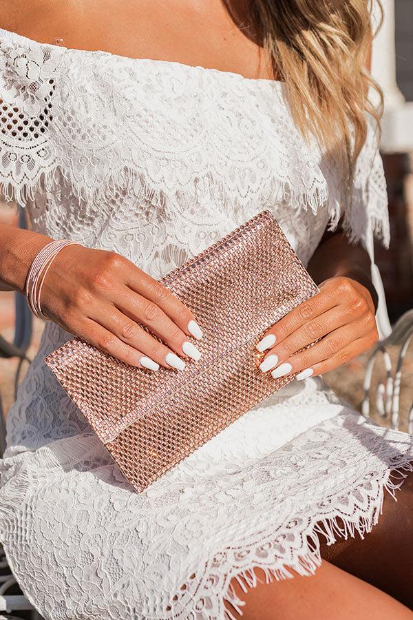 Impressions Fashion Talks Clutch In Rose Gold