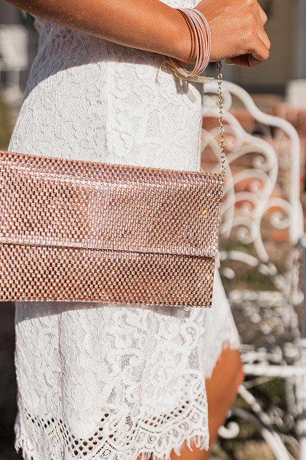 Impressions Fashion Talks Clutch In Rose Gold