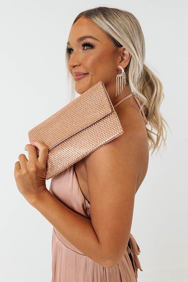 Impressions Fashion Talks Clutch In Rose Gold