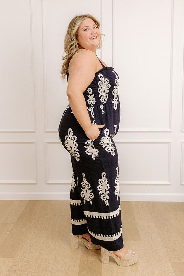 Impressions Feeling Boho Wide Leg Jumpsuit Curves