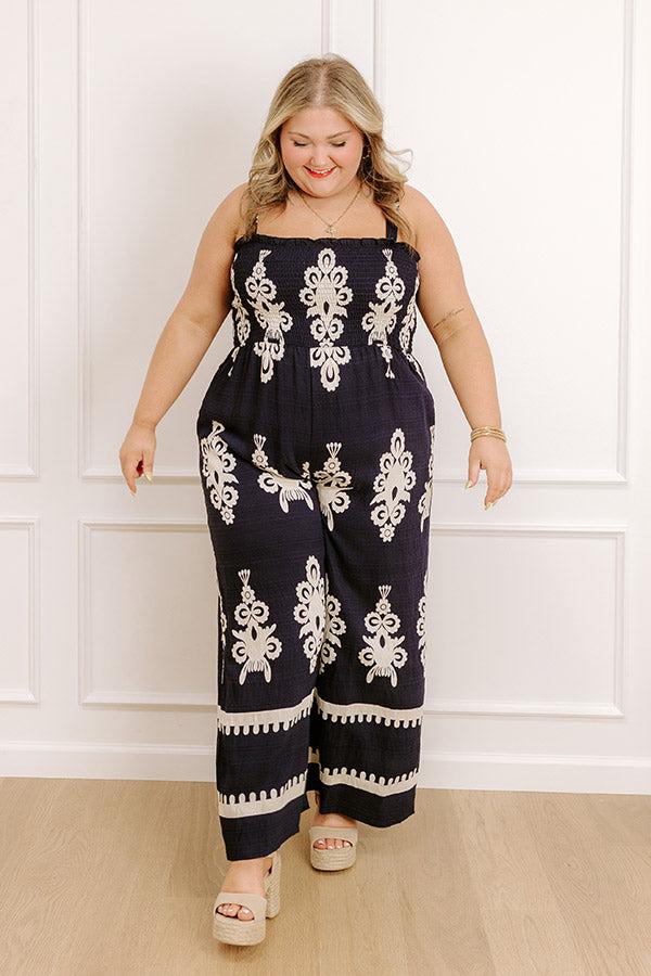 Impressions Feeling Boho Wide Leg Jumpsuit Curves