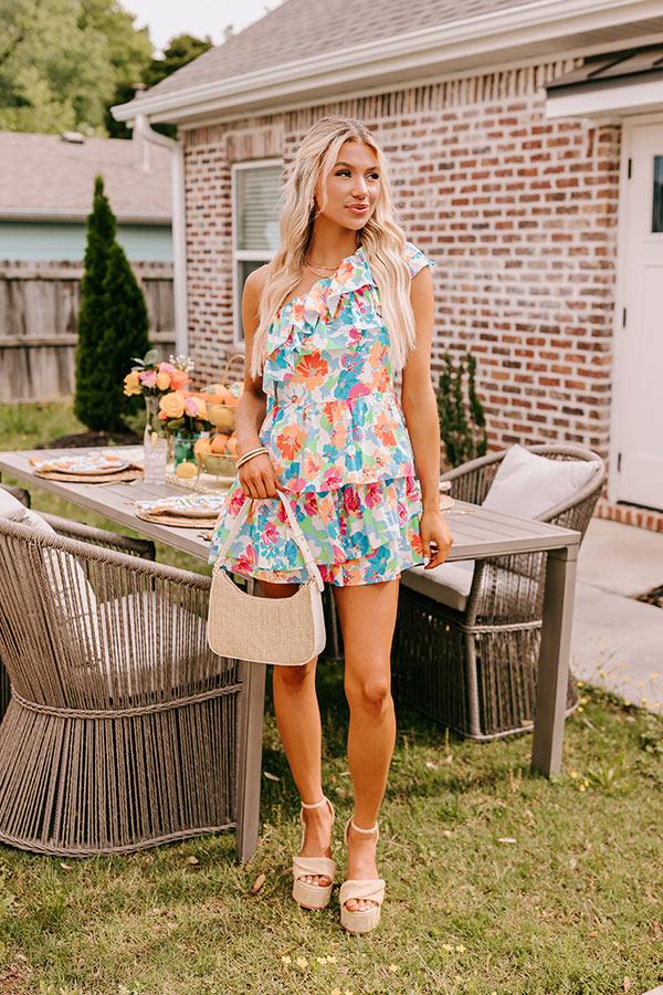 Impressions Feeling Chic Ruffle Romper In Sky Blue