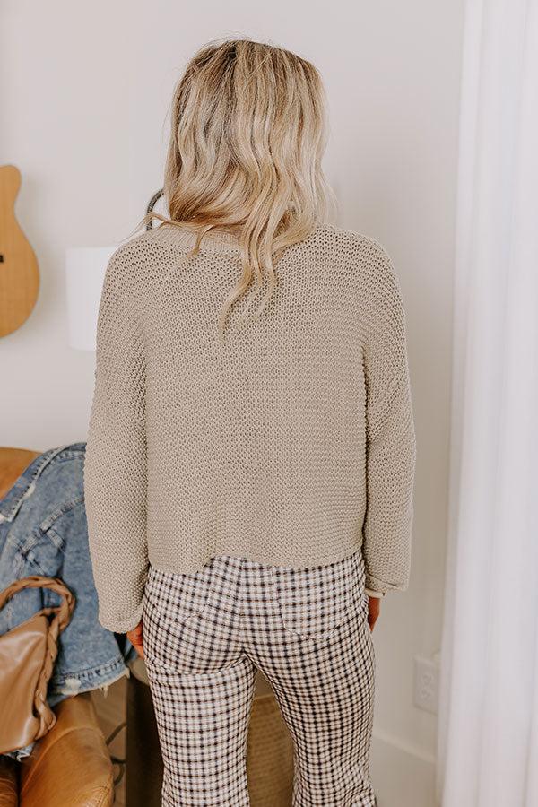 Impressions Feeling Cozy Knit Sweater In Taupe