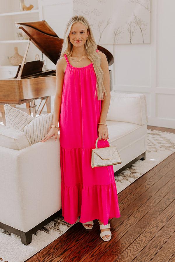 Impressions Feeling Giddy Maxi Dress in Hot Pink