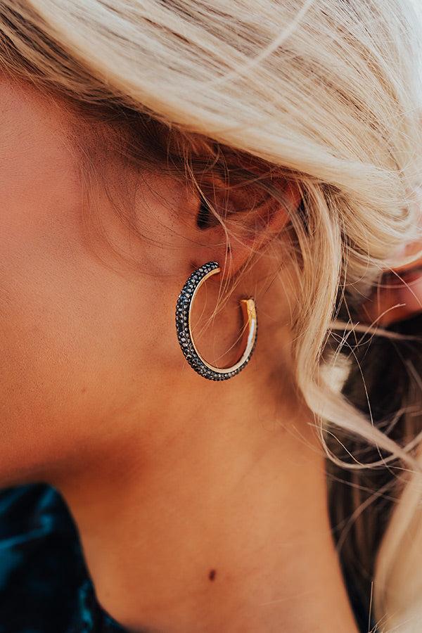 Impressions Feels Like Love Hoop Earrings In Black