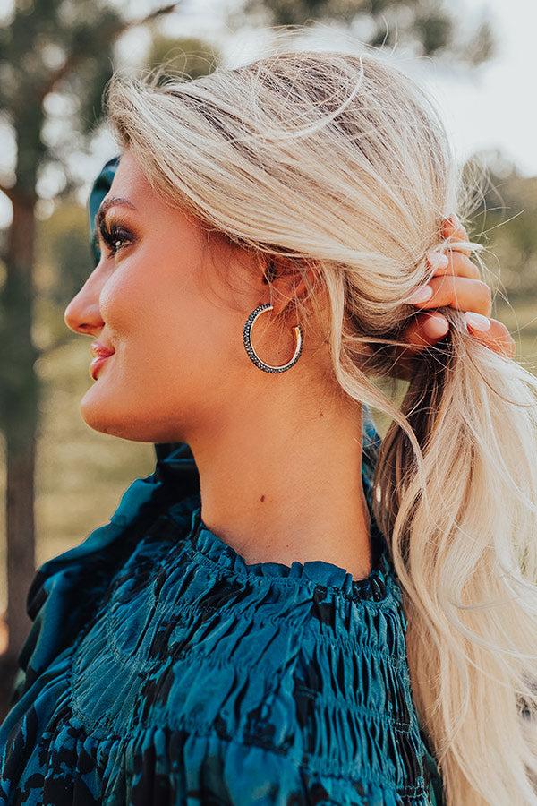 Impressions Feels Like Love Hoop Earrings In Black