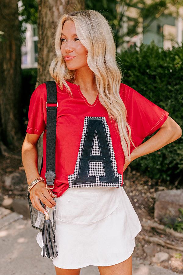 Impressions Field Day Letter Patch Tee In Red