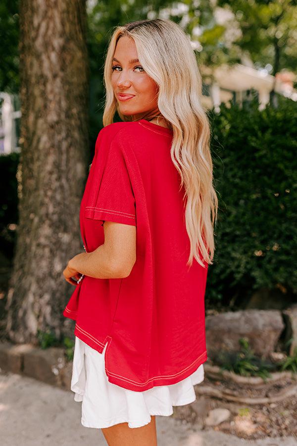 Impressions Field Day Letter Patch Tee In Red