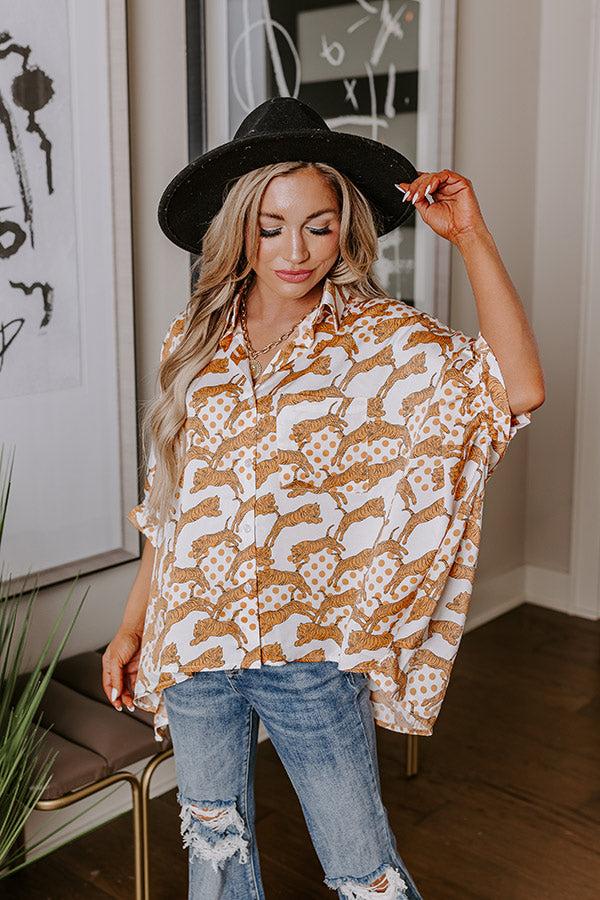 Impressions Fiercely In Love Oversized Button Up