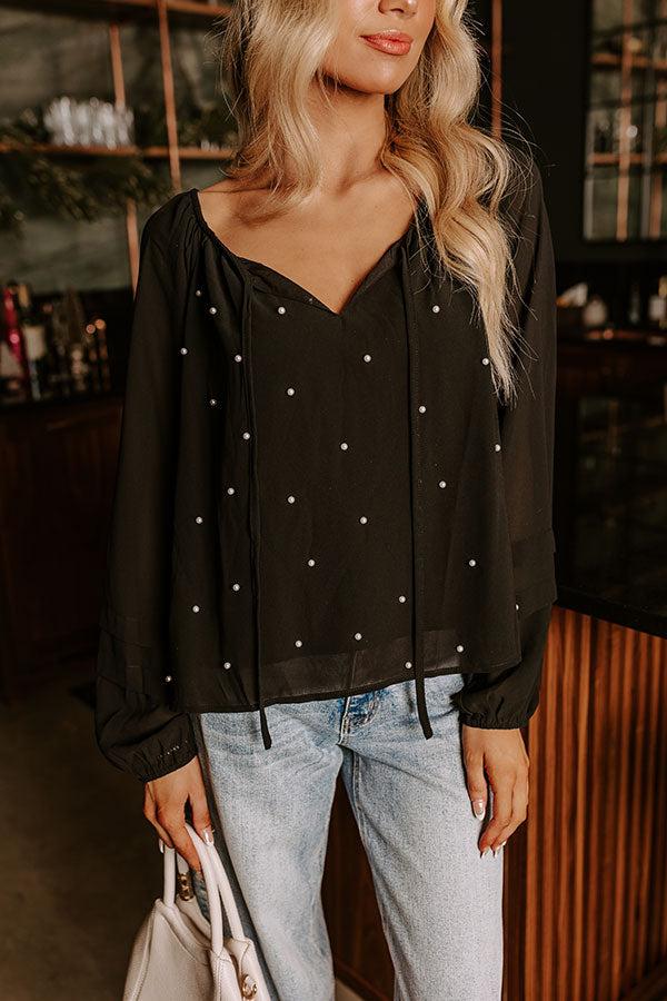 Impressions Final Touch Pearl Embellished Top