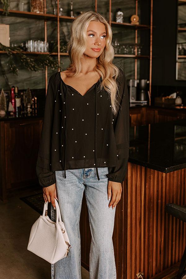 Impressions Final Touch Pearl Embellished Top