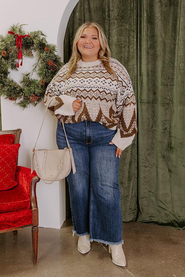 Impressions Fireside S'mores Knit Sweater Curves