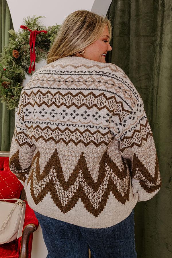 Impressions Fireside S'mores Knit Sweater Curves