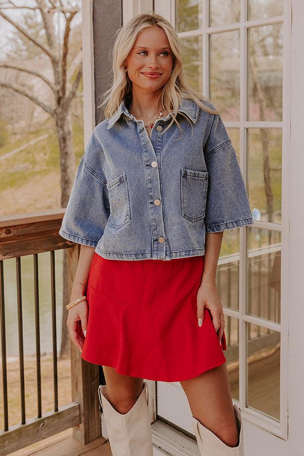 Impressions First Class Chic Denim Button Up