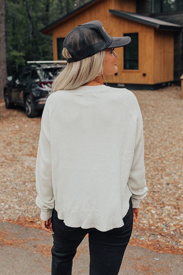 Impressions First Thing Waffle Knit Top In Ivory