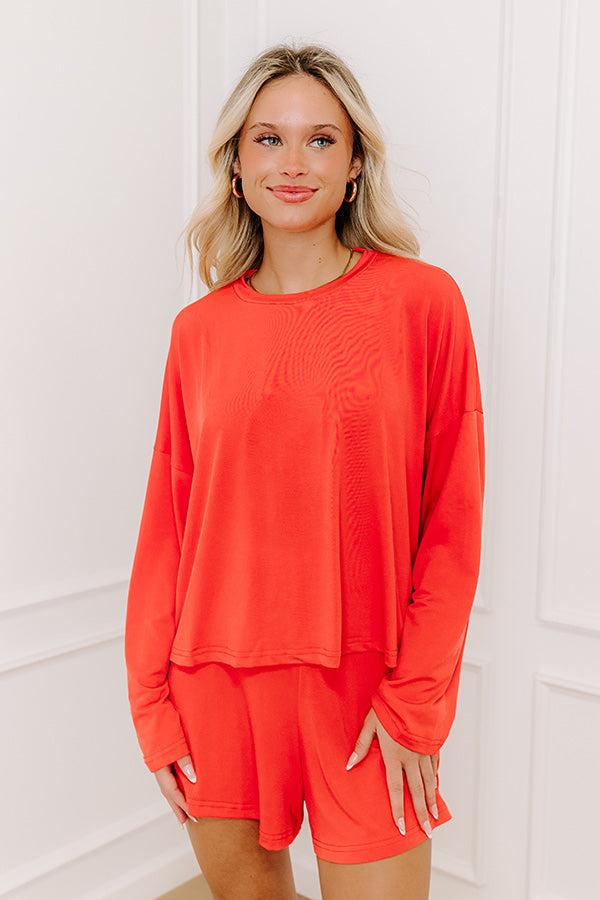 Impressions Flight Plans Knit Tee In Scarlet