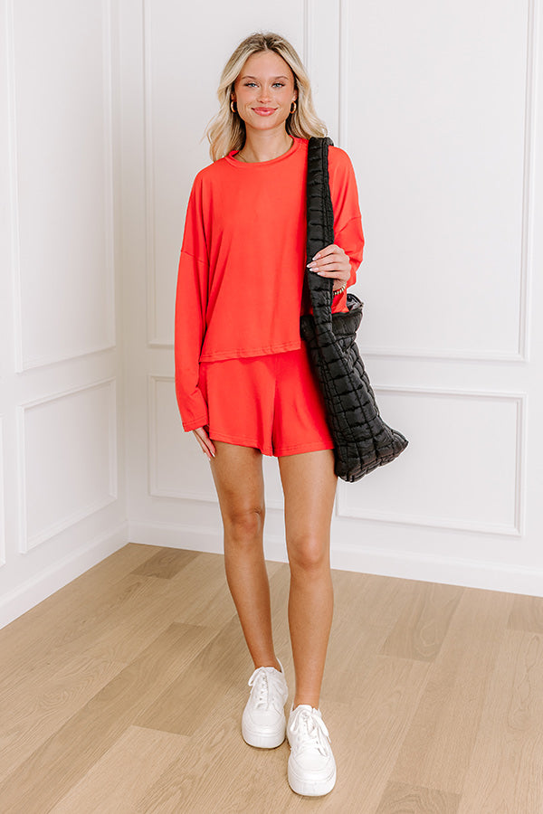 Impressions Flight Plans Knit Tee In Scarlet