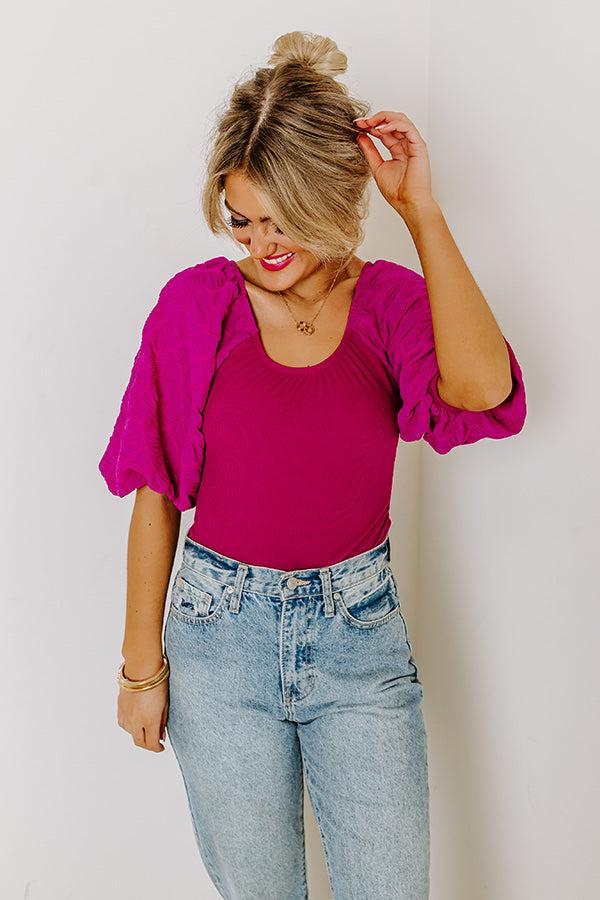 Impressions Flirtatious Outing Bodysuit In Berry