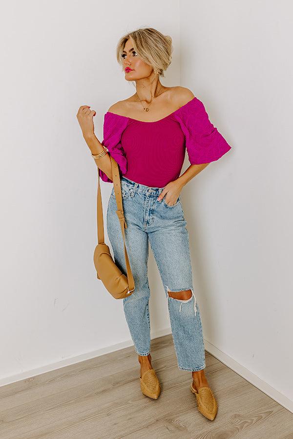 Impressions Flirtatious Outing Bodysuit In Berry