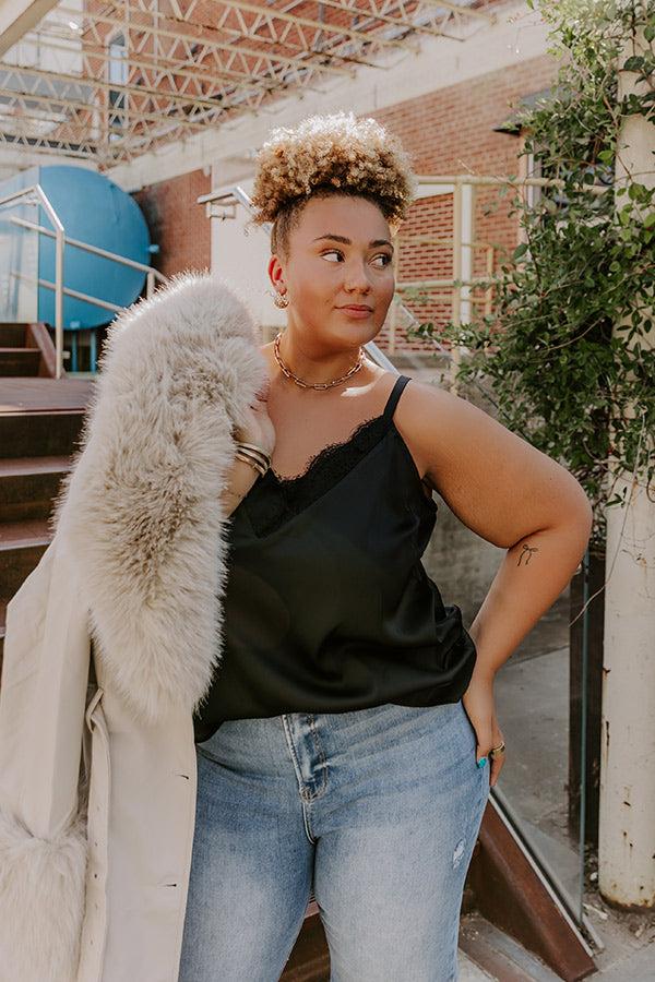 Impressions Flirtatious Outing Satin Top Curves