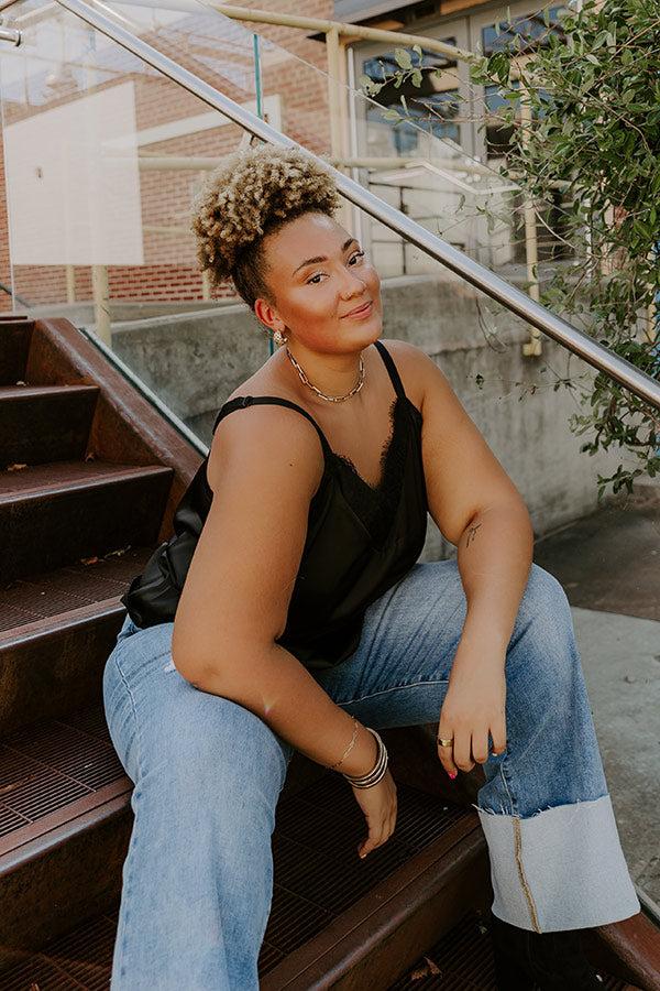 Impressions Flirtatious Outing Satin Top Curves