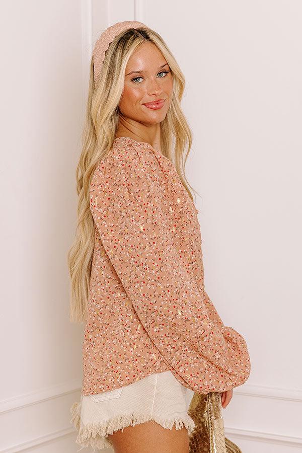 Impressions Flirting For Fun Shift Top In Peach