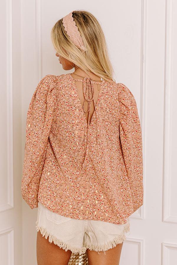 Impressions Flirting For Fun Shift Top In Peach