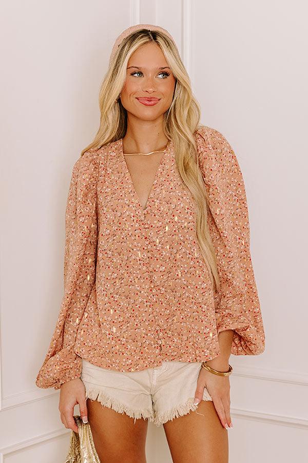 Impressions Flirting For Fun Shift Top In Peach