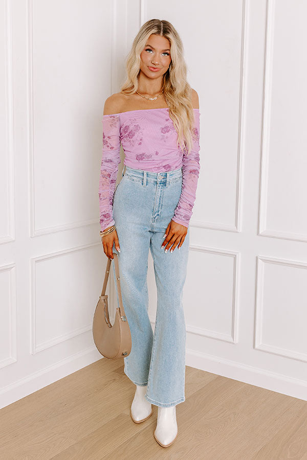 Impressions Flirty Feels Floral Mesh Top