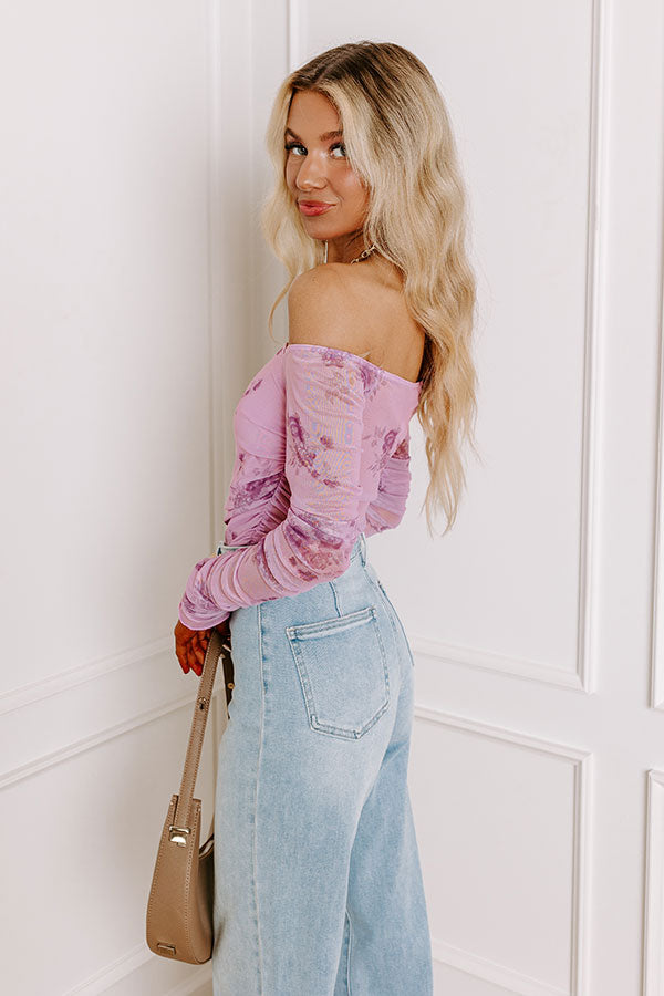 Impressions Flirty Feels Floral Mesh Top