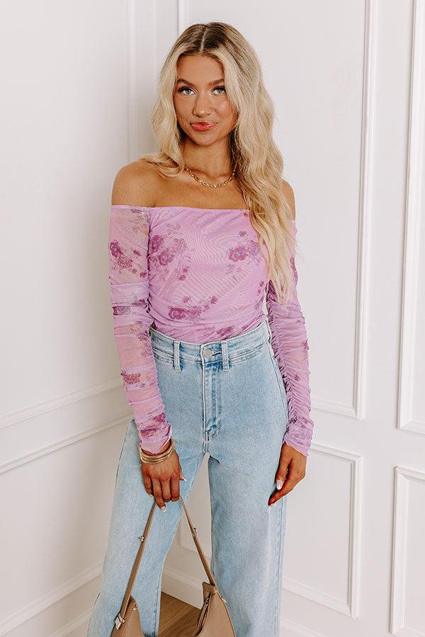 Impressions Flirty Feels Floral Mesh Top