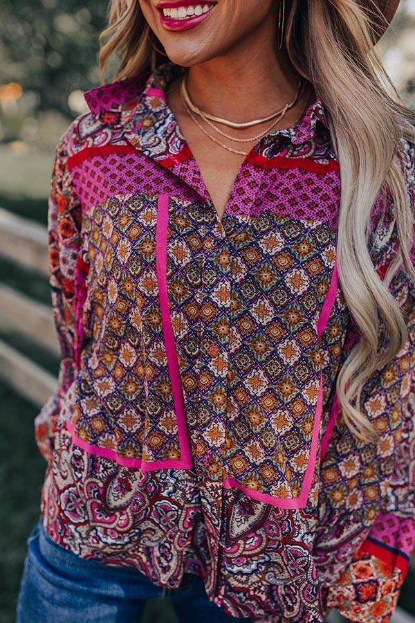 Impressions Flirty Nature Button Up