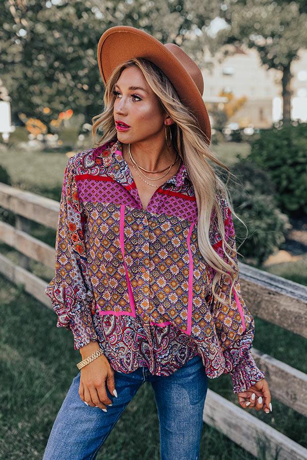 Impressions Flirty Nature Button Up