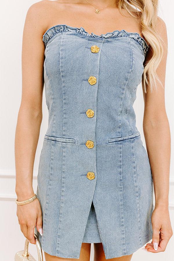 Impressions Flirty Smile Denim Mini Dress